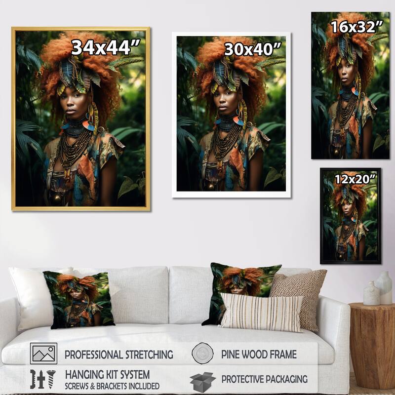 Designart "Afropunk Haute Couture Jungle Model I" African American